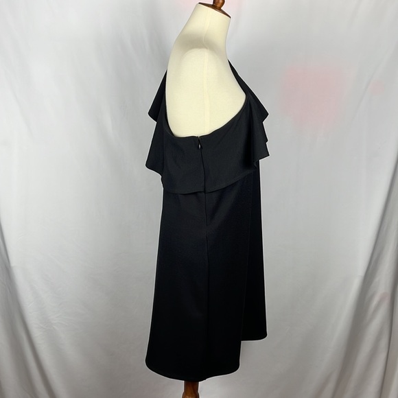 Xhilaration One Shoulder Black Side Zip Ruffle Dress - Size Large - Picture 7 of 12